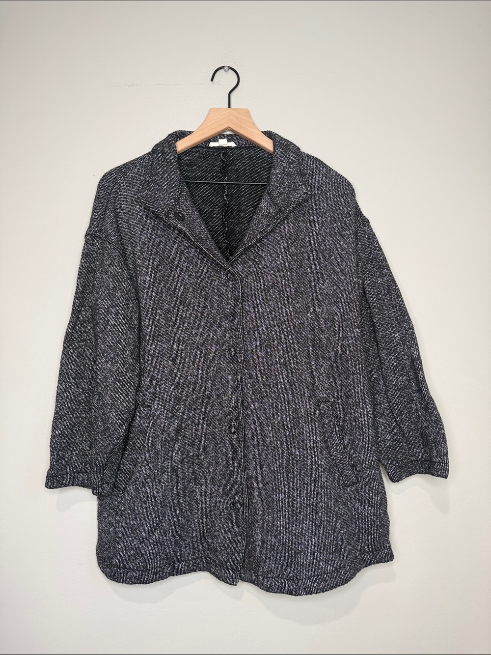 EILEEN FISHER Organic-Cotton Twisted Terry Stand-Collar Jacket Small/P